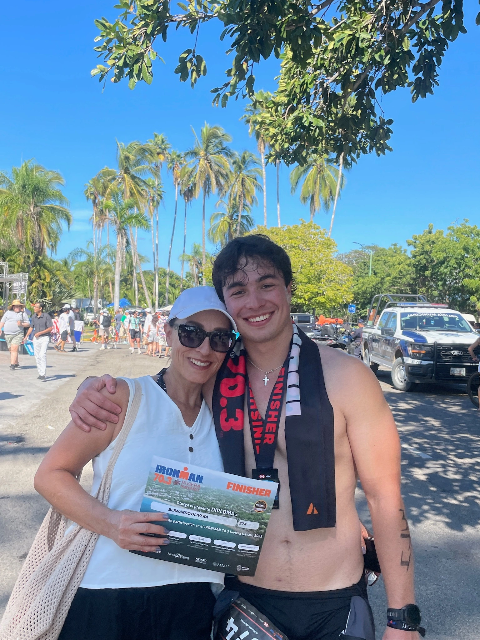 After finishing an Ironman, with mom